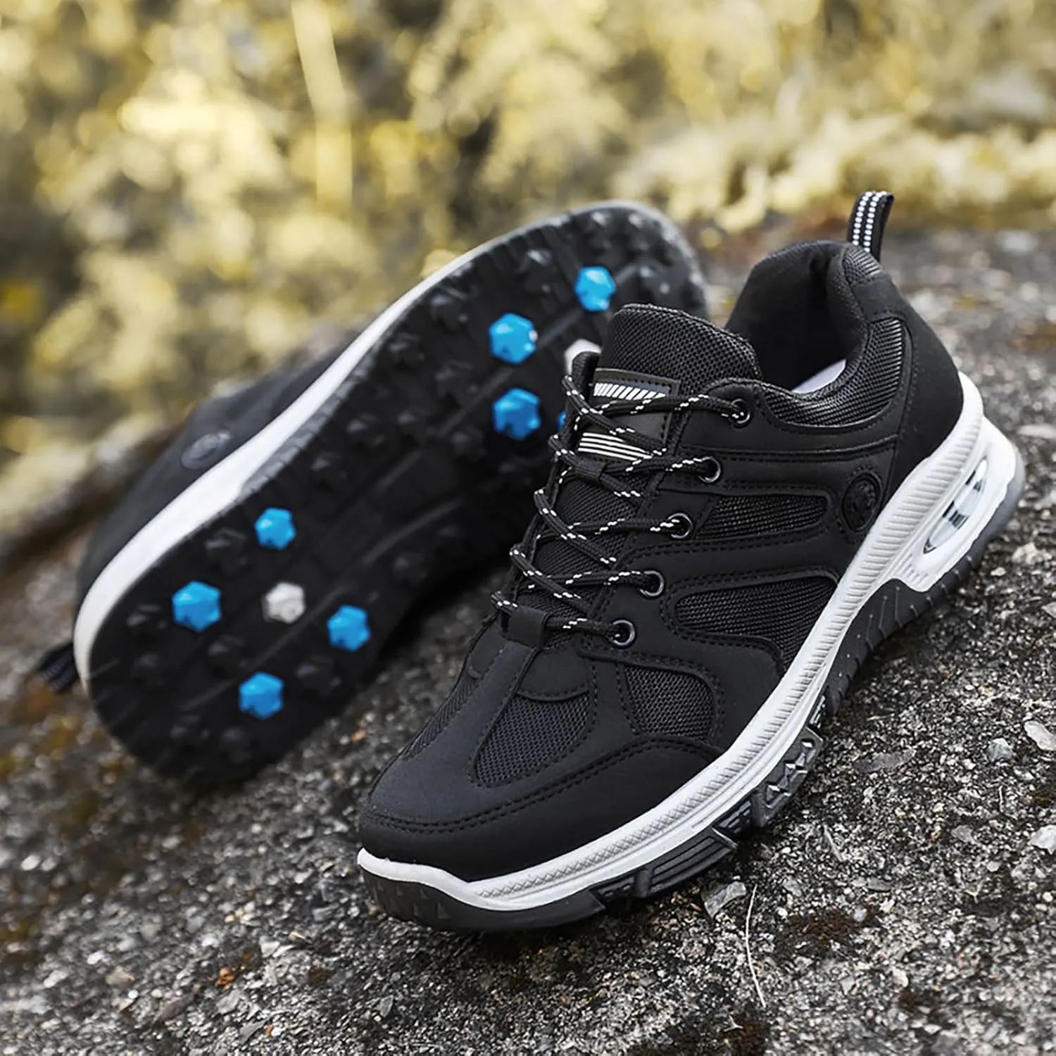 Waterproof Hiking Shoes Men Lightweight Non Slip Breathable Hiking Sneakers Outdoor Mountaineering Air Cushion Shoes for Men Trekking Climbing Walking Traveling Daily Work Shoe