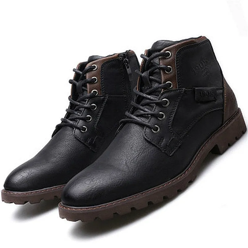 West Louis Designer Leather Outdoor Ankle Boots