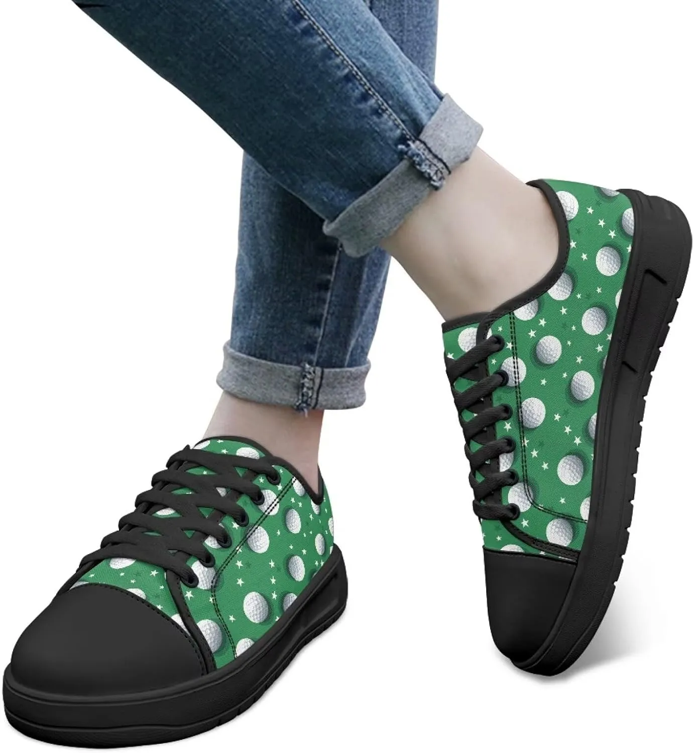 Womens Classic Canvas Casual Shoes Breathable Soft Everyday Versatile Canvas Sneakers for Work Travel Size 6-13.5 Black Sole
