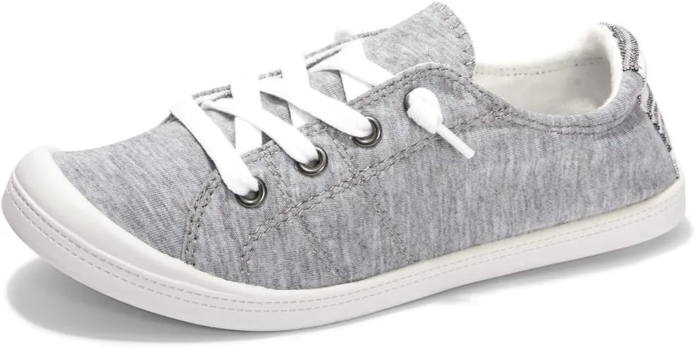 Womens Slip On Shoes, Canvas Boat Loafer Shoes with Low Top, Casual Fashion Sneakers for Women Walking with Non Slip Rubber Outsole